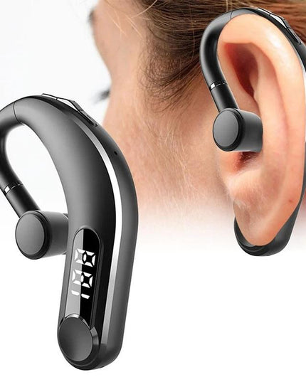 Waterproof Bluetooth Earphones With Led Display - Black-1915197126560845825