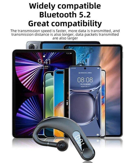 Waterproof Bluetooth Earphones With Led Display - Black-1915197126560845827
