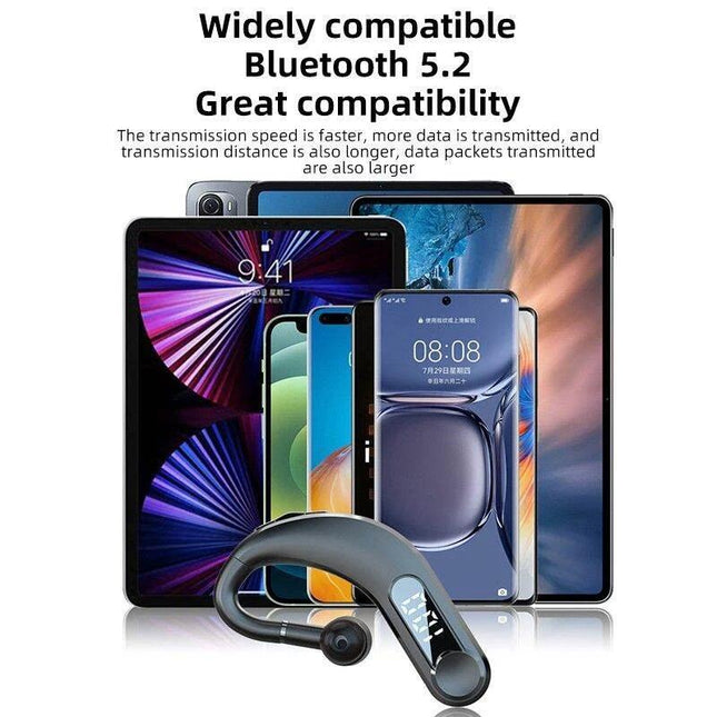 Waterproof Bluetooth Earphones With Led Display - Black-1915197126560845827