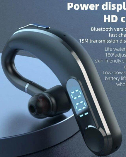 Waterproof Bluetooth Earphones With Led Display - Black-1915197126565040128