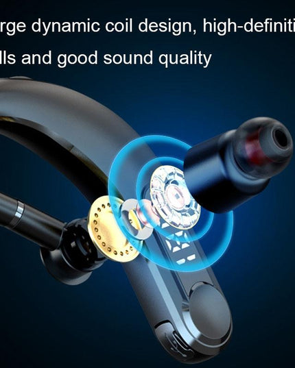 Waterproof Bluetooth Earphones With Led Display - Black-1915197126565040131