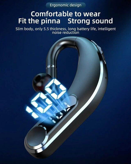 Waterproof Bluetooth Earphones With Led Display - Black-1915197126565040132