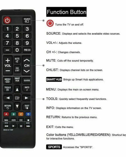 Samsung Smart Tv Remote Control - Black Replacement-1915196962831994883