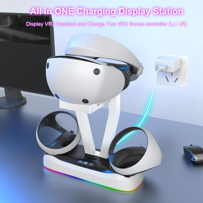 Playstation Magnetic Charging Base With Rgb Light And Storage Rack-1922443402604056579
