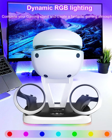 Playstation Magnetic Charging Base With Rgb Light And Storage Rack-1922443402604056580