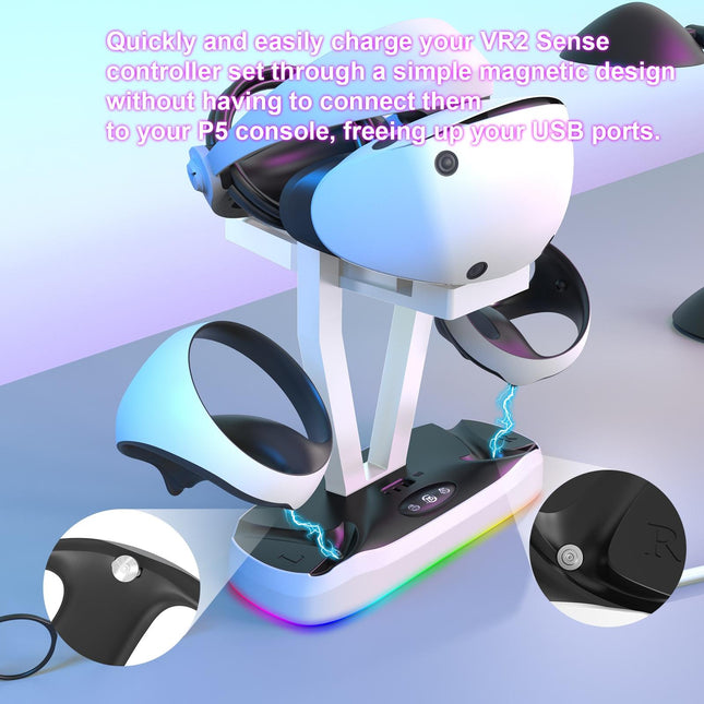 Playstation Magnetic Charging Base With Rgb Light And Storage Rack-1922443402604056581