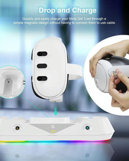Vr Game Seat Charging Set With Magnetic Suction Base For Meta Quest 3 Glasses And Handle-1922443404533436421