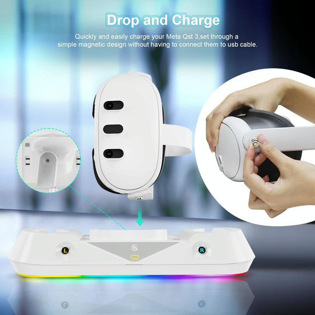 Vr Game Seat Charging Set With Magnetic Suction Base For Meta Quest 3 Glasses And Handle-1922443404533436421