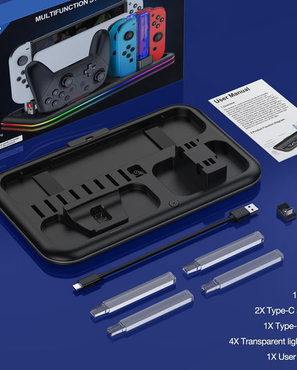 Rgb Light Charging Dock For Switch Oled - Compact-1922443390637707271