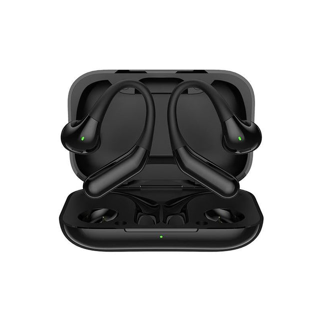 Wireless Half In-Ear Sports Earphones - Black-1915196694010662912
