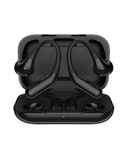 Wireless Half In-Ear Sports Earphones - Black-1915196694010662921
