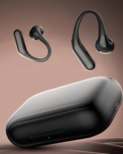 Wireless Half In-Ear Sports Earphones - Black-1915196694010662913