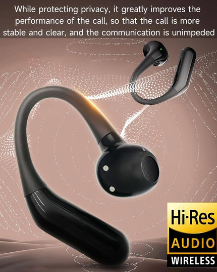 Wireless Half In-Ear Sports Earphones - Black-1915196694010662918