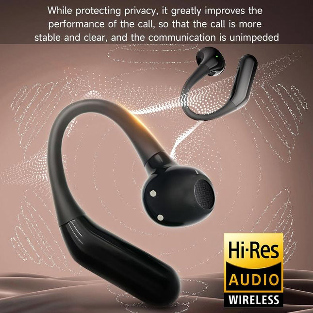 Wireless Half In-Ear Sports Earphones - Black-1915196694010662918