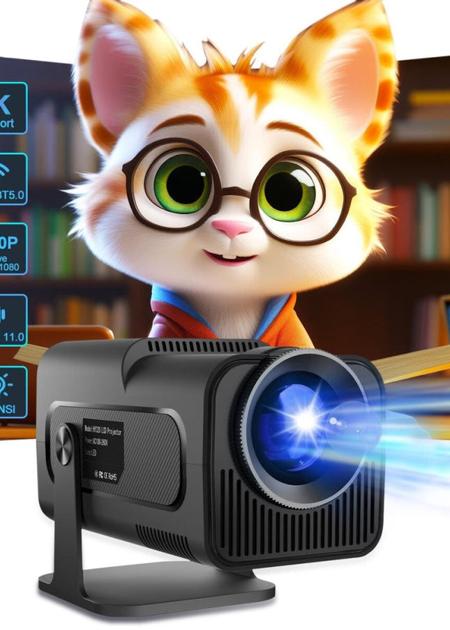 1080P 390 Lumens 4K Android 11 Projector With Wifi 6 And Bluetooth 5.0 - Supports Miracast Airplay And Dlna - Hy320-1915197820974010369