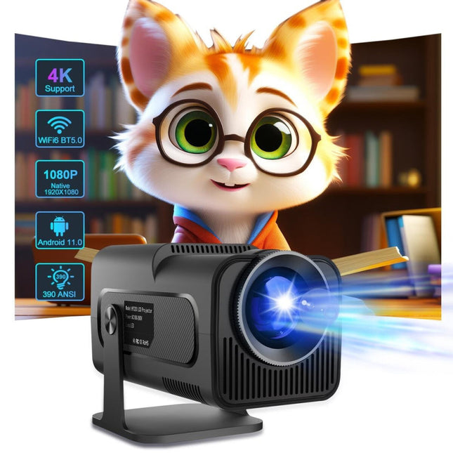 1080P 390 Lumens 4K Android 11 Projector With Wifi 6 And Bluetooth 5.0 - Supports Miracast Airplay And Dlna - Hy320-1915197820974010369