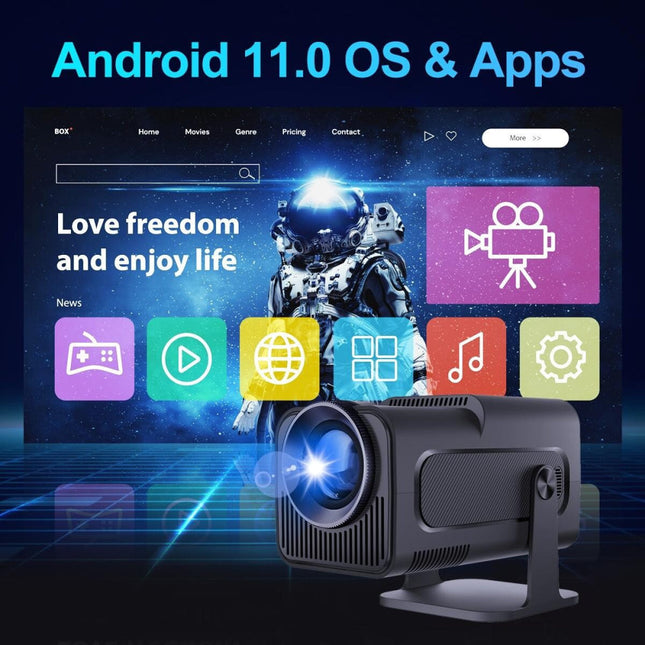 1080P 390 Lumens 4K Android 11 Projector With Wifi 6 And Bluetooth 5.0 - Supports Miracast Airplay And Dlna - Hy320-1915197820974010371