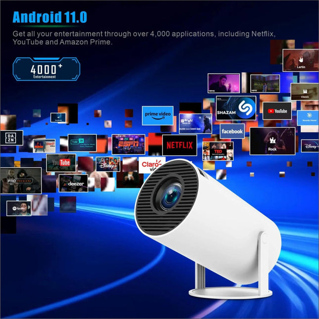 Smart Portable Projector With Android 11.0 System - 120 Lumen-1915196520362283015