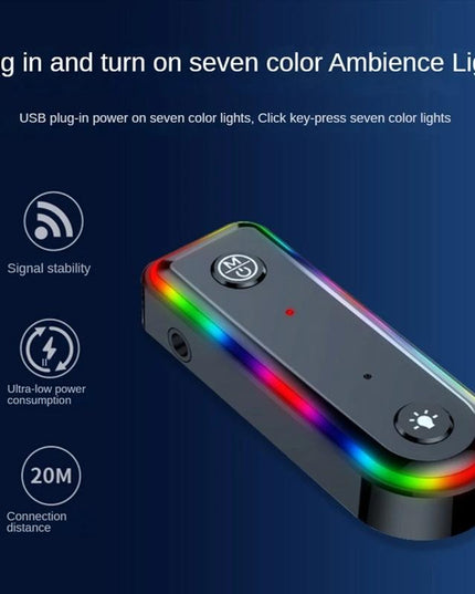 Bluetooth Audio Receiver With Rgb Light And Car Launcher-1915198237292236804