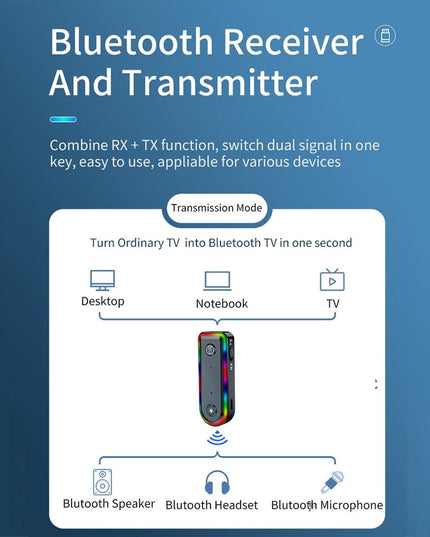 Bluetooth Audio Receiver With Rgb Light And Car Launcher-1915198237292236805