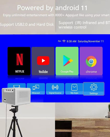 Android 11 Projector With Wifi Bluetooth And Hd Resolution For Home Cinema-1915197857925828612