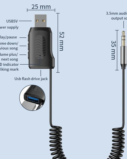 Usb Car Bluetooth Receiver With Bluetooth 5.4 And U Disk Support-1915198076809777155