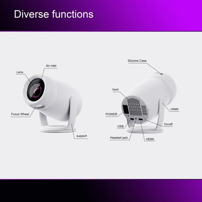 Intelligent Portable Projector With Android 12.0 For Family Use-1915197841157001220