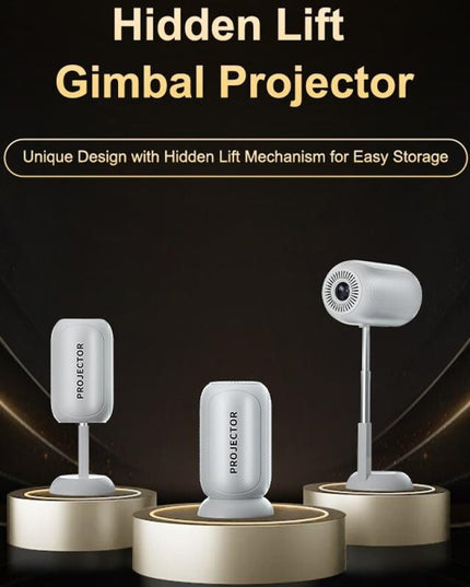 Android 11 Wifi6 4K Mini Projector With Hidden Lift And Gimbal - White-1915196657172090881