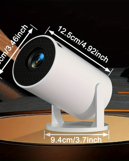HY300 Pro mini portable projector, native 1280 * 720P support 4K / 350ANSI smart projector, with WiFi 6 BT 6.0, Screen adjustment, 180-degree rotation, home video projector with Android 11. 0 operating system built-in