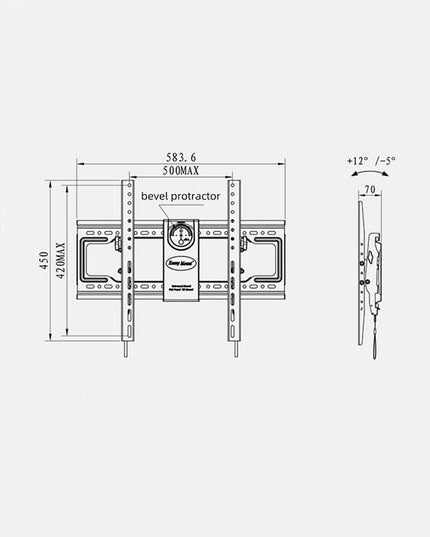 Adjustable Tilt Wall Mount for 55-85 Lcd Tv
