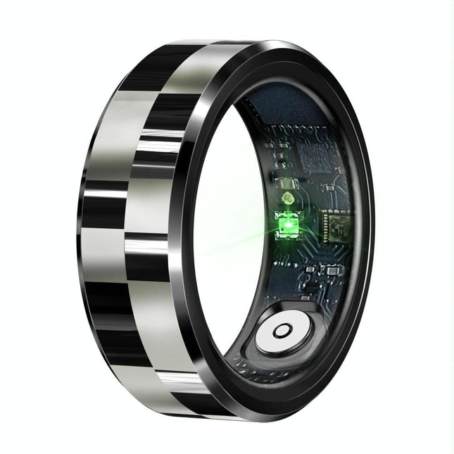 Smart Ring With Health Monitoring Gesture Control And Somatosensory Games - Size 10 - Black
