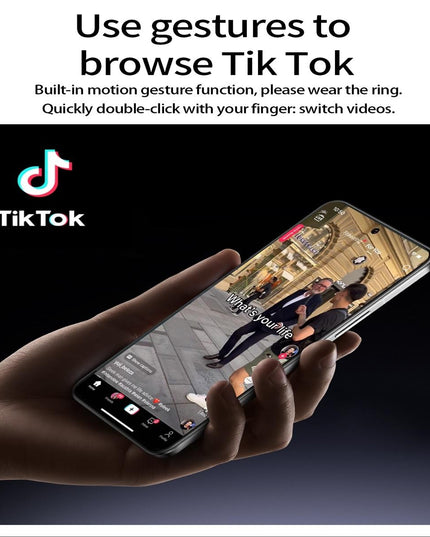 Smart Ring With Health Monitoring Gesture Control And Somatosensory Games - Size 10 - Black