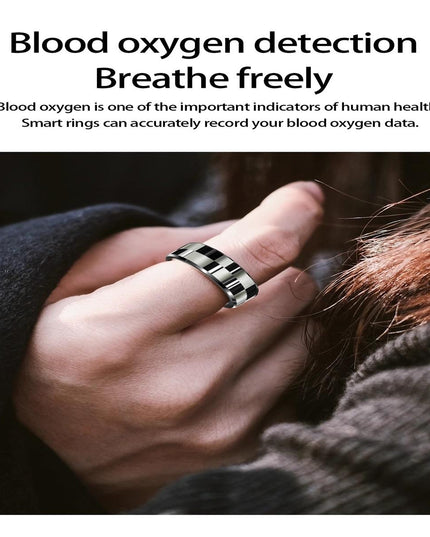 Smart Ring With Health Monitoring Gesture Control And Somatosensory Games - Size 10 - Black