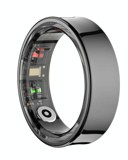 Smart Ring With Heart Rate Blood Oxygen Sleep Monitoring & Sports Modes - Size 10 - Black
