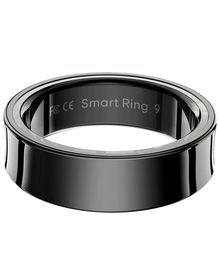 Smart Ring With Heart Rate Blood Oxygen Sleep Monitoring & Sports Modes - Size 10 - Black