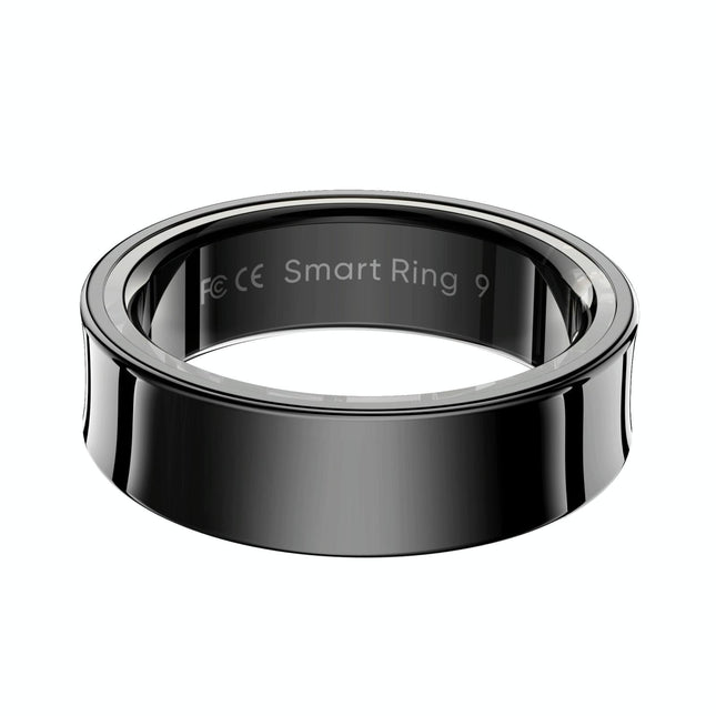 Smart Ring With Heart Rate Blood Oxygen Sleep Monitoring & Sports Modes - Size 10 - Black