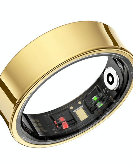 Smart Ring With Heart Rate Blood Oxygen Sleep Monitoring & Sports Modes - Size 10 - Black