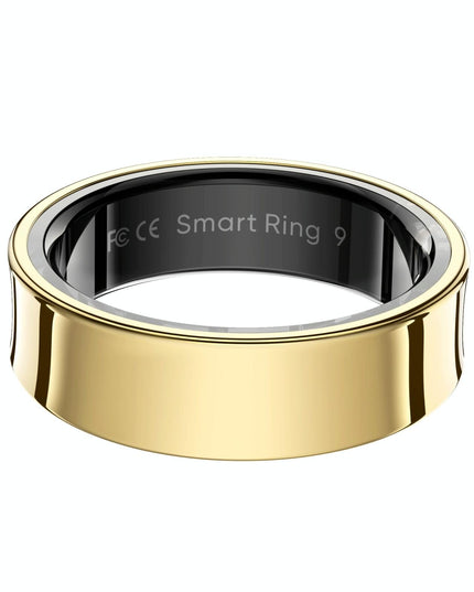 Smart Ring With Heart Rate Blood Oxygen Sleep Monitoring & Sports Modes - Size 10 - Black