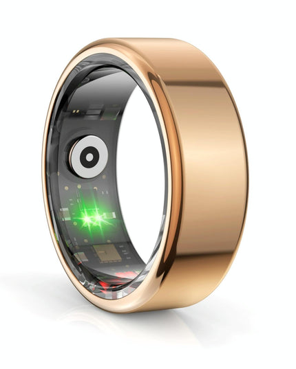 Smart Ring With Heart Rate Blood Oxygen Sleep Monitoring & Sports Modes - Size 8 - Black