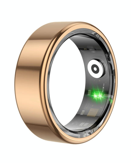 Smart Ring With Heart Rate Blood Oxygen Sleep Monitoring & Sports Modes - Size 8 - Black