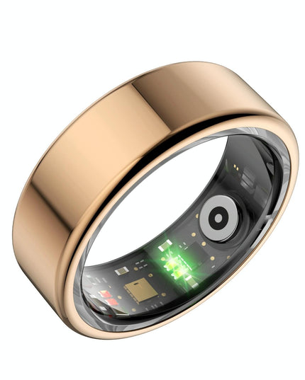 Smart Ring With Heart Rate Blood Oxygen Sleep Monitoring & Sports Modes - Size 8 - Black