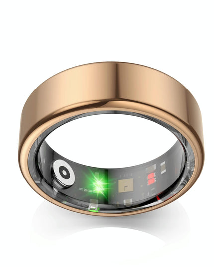 Smart Ring With Heart Rate Blood Oxygen Sleep Monitoring & Sports Modes - Size 8 - Black