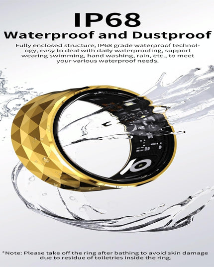Smart Ring Health Monitoring Multiple Modes R12M Size 22 - Gold