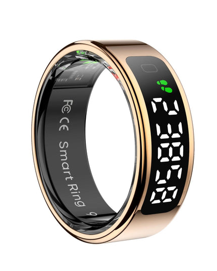 Smart Ring Heart Rate Blood Oxygen Sleep Sports Size 9 - Gold