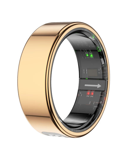 Smart Ring Heart Rate Blood Oxygen Sleep Sports Size 9 - Gold