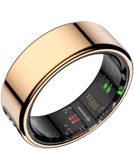 Smart Ring Heart Rate Blood Oxygen Sleep Sports Size 9 - Gold