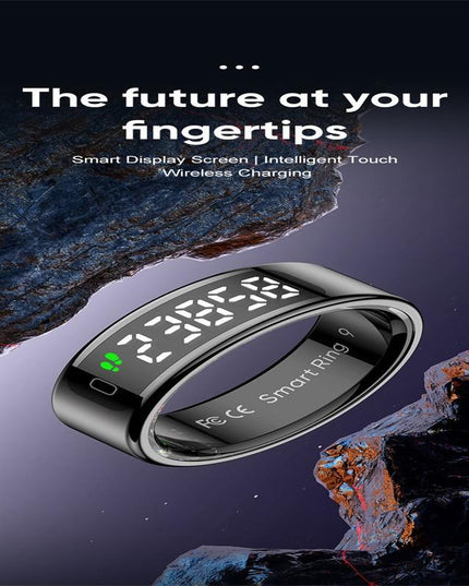 Smart Ring Heart Rate Blood Oxygen Sleep Sports Size 9 - Gold