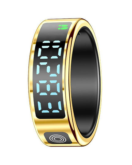 Smart Ring With Hand Gestures Control Health Monitoring & Sports Modes Size 12 - Gold