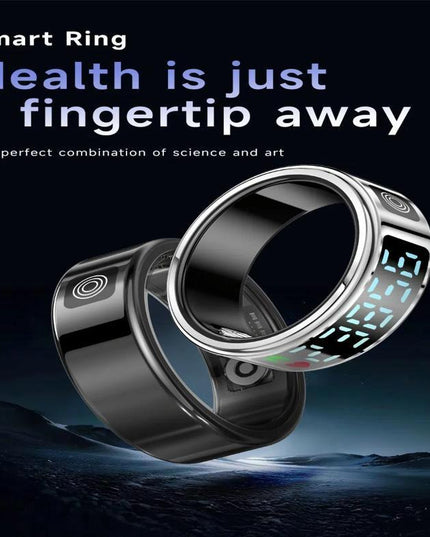 Smart Ring With Hand Gestures Control Health Monitoring & Sports Modes Size 12 - Gold