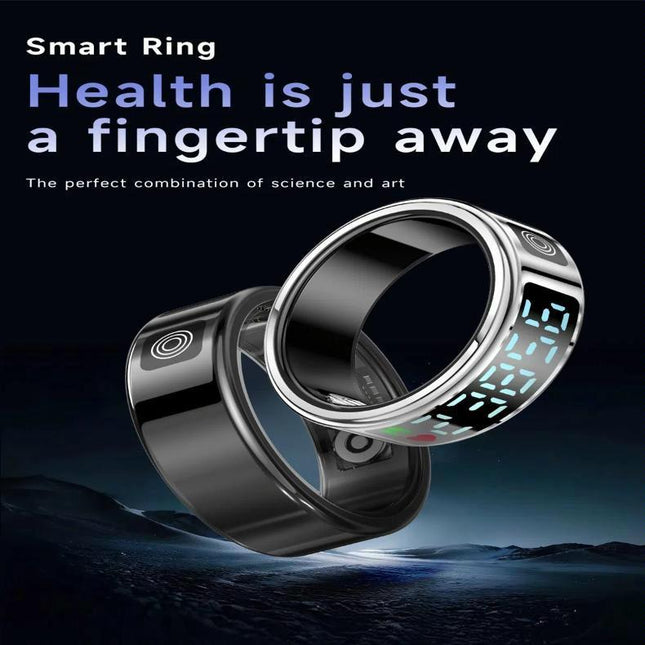 Smart Ring With Hand Gestures Control Health Monitoring & Sports Modes Size 12 - Gold